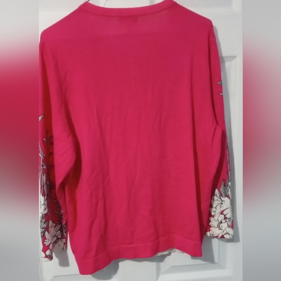 Charter Club Fuchsia Floral Cardigan - Picture 3 of 3